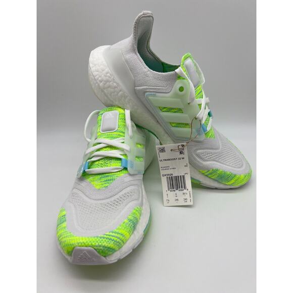 Adidas Ultraboost 22 Running Women's White Bliss Blue Volt GX5926 Size 7.5 NWT - Picture 4 of 12